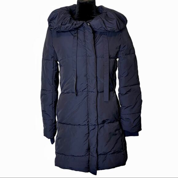 LARK & RO Navy Blue Quilted Winter Puffer Coat - Picture 2 of 11